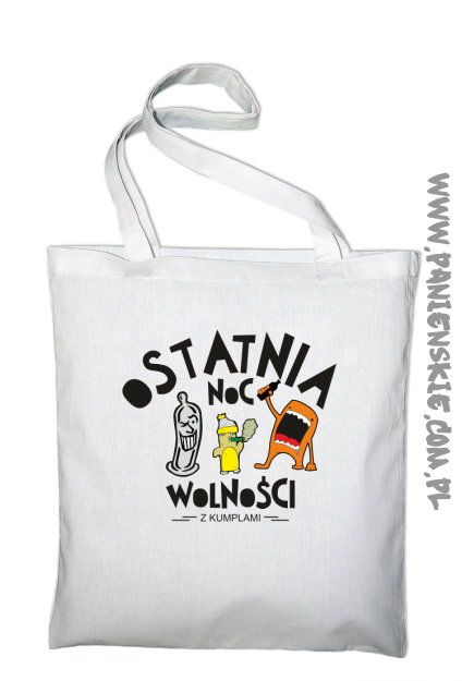 Ostatnia Noc Wolności z kumplami Funny Cartoons - Torba EKO biała 