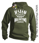 Jestem zamężna mam Walentynki codziennie - Bluza męska z kapturem khaki
