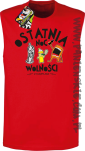Ostatnia Noc Wolności z kumplami Funny Cartoons - Bezrękawnik męski czerwony 