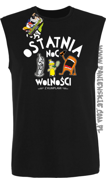 Ostatnia Noc Wolności z kumplami Funny Cartoons - Bezrękawnik męski czarny 