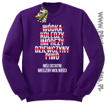 Wódka - Koledzy - Imprezy - Dziewczyny - Piwo - Mój ostatni Wieczór Wolności - bluza standard fioletowa