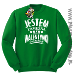 Jestem zamężna mam Walentynki codziennie - Bluza męska standard bez kaptura zielona 