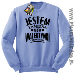 Jestem zamężna mam Walentynki codziennie - Bluza męska standard bez kaptura błękit 