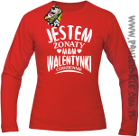 Jestem żonaty mam Walentynki codziennie - Longsleeve męski czerwony 