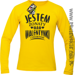 Jestem żonaty mam Walentynki codziennie - Longsleeve męski żółty 