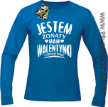 Jestem żonaty mam Walentynki codziennie - Longsleeve męski niebieski