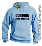 OCHRONA Pana Młodego - bluza męska z kapturem błękitna
