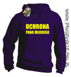 OCHRONA Pana Młodego - bluza męska z kapturem fioletowa