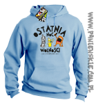 Ostatnia Noc Wolności z kumplami Funny Cartoons - Bluza męska z kapturem błękit 