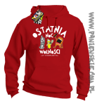 Ostatnia Noc Wolności z kumplami Funny Cartoons - Bluza męska z kapturem czerwona 