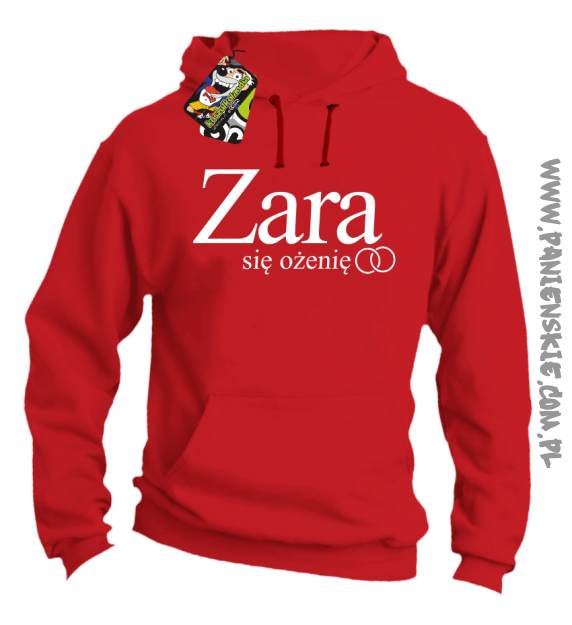 ZARA się ożenię -bluza z kapturem czerwona
