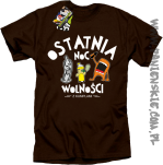Ostatnia Noc Wolności z kumplami Funny Cartoons - Koszulka męska brąz 