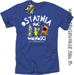 Ostatnia Noc Wolności z kumplami Funny Cartoons - Koszulka męska niebieska 
