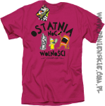 Ostatnia Noc Wolności z kumplami Funny Cartoons - Koszulka męska fuchsia 