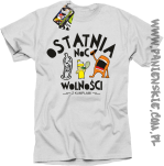 Ostatnia Noc Wolności z kumplami Funny Cartoons - Koszulka męska biała 