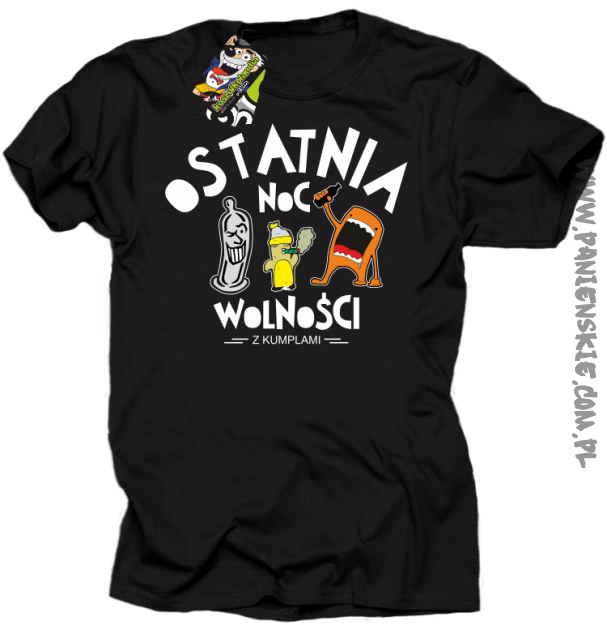 Ostatnia Noc Wolności z kumplami Funny Cartoons - Koszulka męska czarna 
