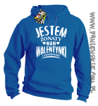 Jestem żonaty mam Walentynki codziennie - Bluza męska z kapturem niebieska 