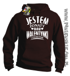 Jestem żonaty mam Walentynki codziennie - Bluza męska z kapturem brąz 