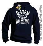 Jestem żonaty mam Walentynki codziennie - Bluza męska z kapturem granat