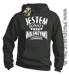 Jestem żonaty mam Walentynki codziennie - Bluza męska z kapturem szara 