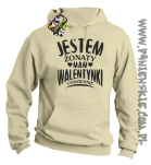 Jestem żonaty mam Walentynki codziennie - Bluza męska z kapturem beżowa 